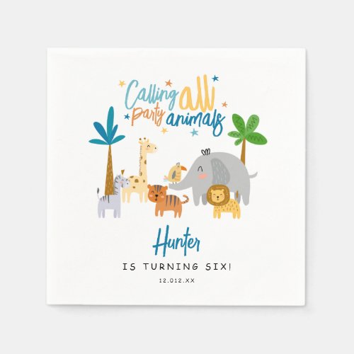 Calling All Party Animals Birthday Party Napkins