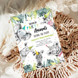Calling All Party Animals Boy Safari Birthday Inv Invitation