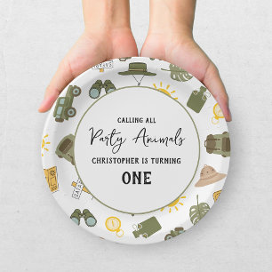 Calling All Party Animals Boy Safari Birthday Paper Plates