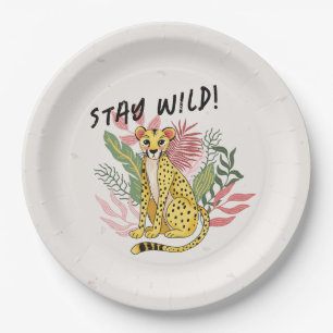 Calling All Party Animals Cheetah Kids Birthday Paper Plates