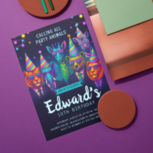 Calling All Party Animals – Fancy Animal Birthday Invitation