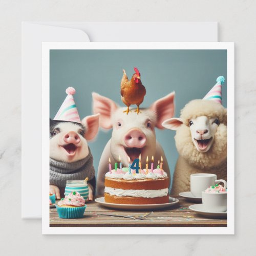 Calling all party animals farm birthday invitation