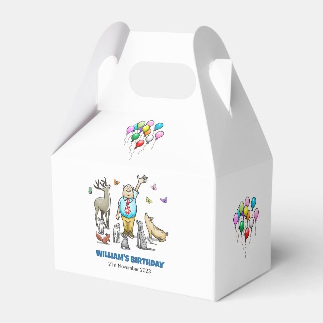 Calling All Party Animals Favor Box (Front Side)