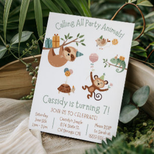 Calling all Party Animals!  Fun Birthday Party Invitation