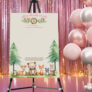 Calling All Party Animals Girl Birthday Message Foam Board
