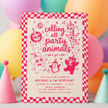 Calling All Party Animals Hot Pink 1st Birthday