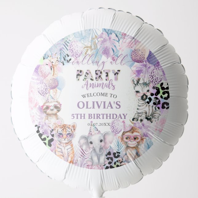 Calling All Party Animals Jungle Safari Birthday Balloon (Front)