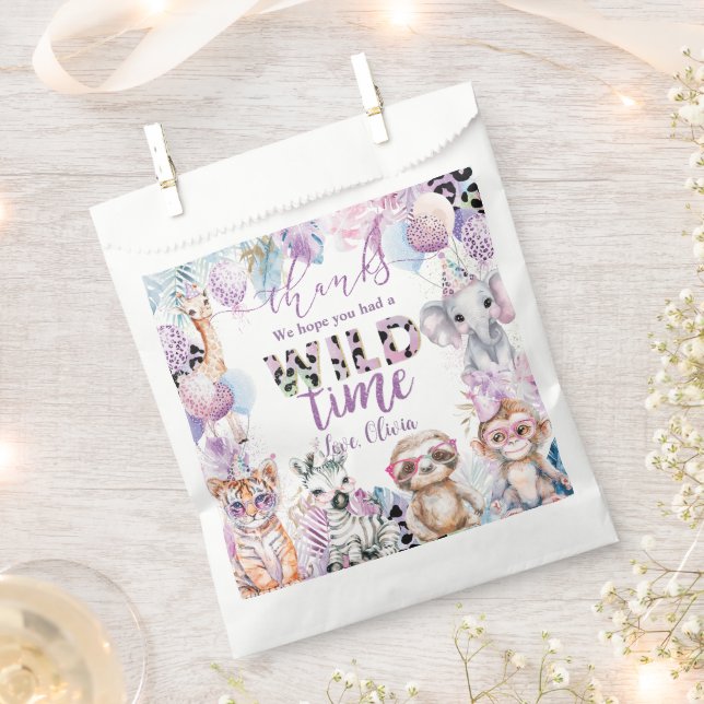Calling All Party Animals Jungle Safari Birthday Favor Bag (Clipped)