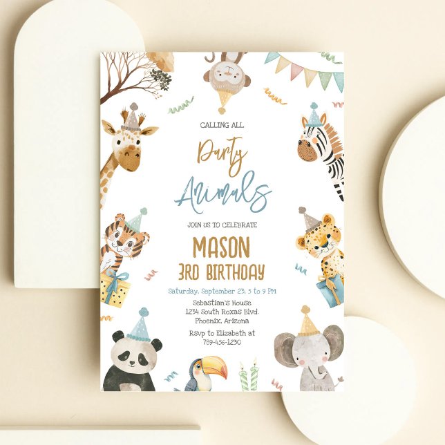 Calling All Party Animals Jungle Safari Birthday Invitation (Creator Uploaded)