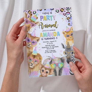 Calling All Party Animals - Jungle Safari Birthday Invitation