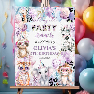 Calling All Party Animals Jungle Safari Welcome Foam Board