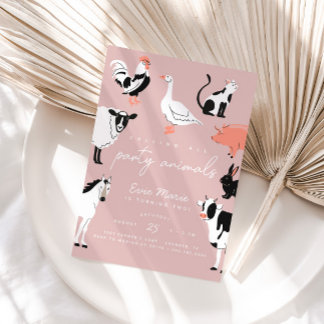 Calling All Party Animals | Kids Farm Animals Invitation