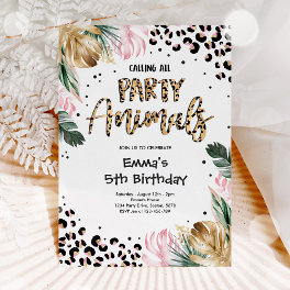 Calling All Party Animals Leopard Print Birthday Invitation