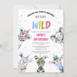 Calling All Party Animals Let's Get Wild Birthday Invitation