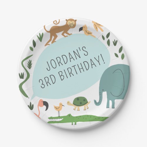 Calling All Party Animals Modern Birthday Party Paper Plates