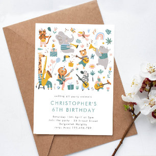 Calling all party animals Safari Animals Birthday Invitation