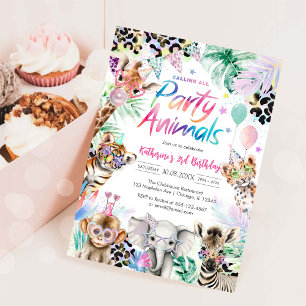 Calling All Party Animals Safari Birthday Invitation