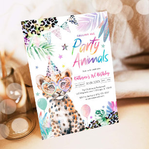 Calling All Party Animals Safari Birthday Invitation