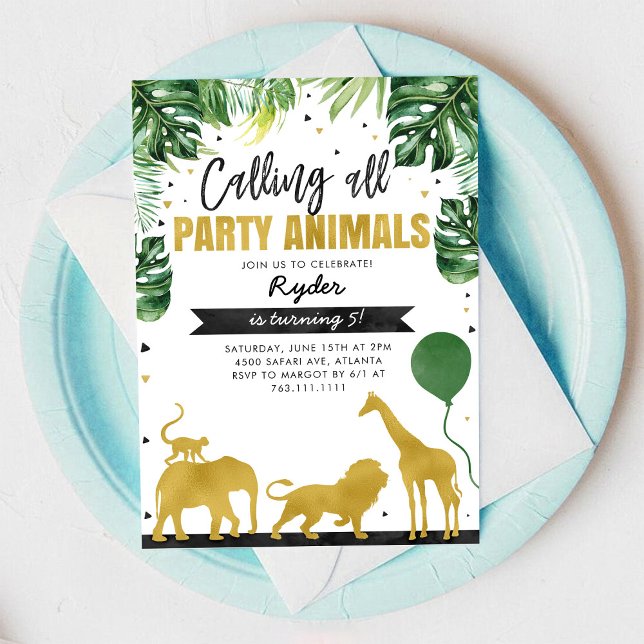 Calling All Party Animals Safari Birthday  Invitation (Creator Uploaded)