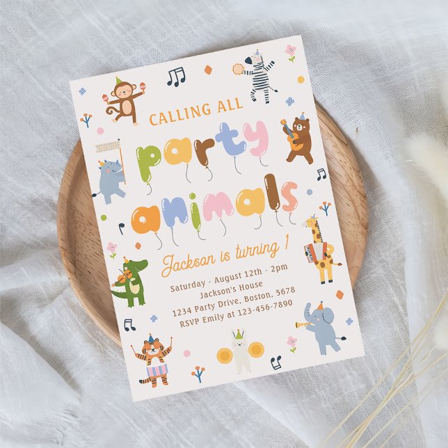 Calling All Party Animals Safari Birthday Party Invitation (Creator Uploaded)