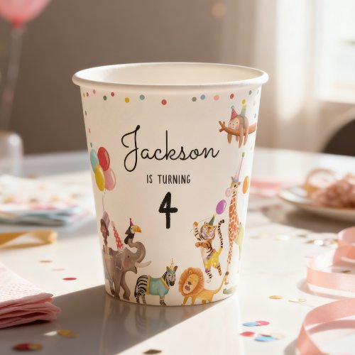 Calling All Party Animals Safari Joint Birthday Paper Cups