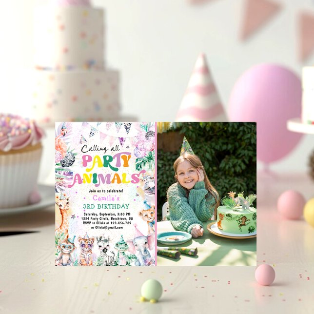 Calling All Party Animals Safari Jungle Birthday Invitation (Creator Uploaded)