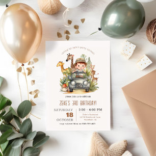 Calling All Party Animals Safari Kids Birthday Invitation