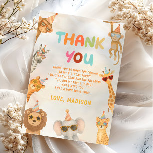 Calling All Party Animals Safari Thank You Card