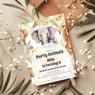 Calling All Party Animals Safari Zoo Birthday Invitation