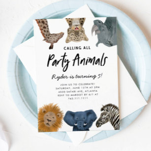 Animal Birthday Invitations & Invitation Templates | Zazzle