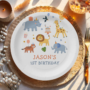 Calling All Party Animals Safari Zoo Birthday Paper Plates