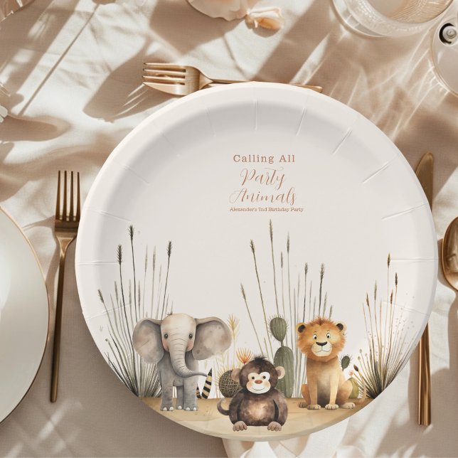 Calling All Party Animals Safari Zoo Birthday  Paper Plates (Creator Uploaded)