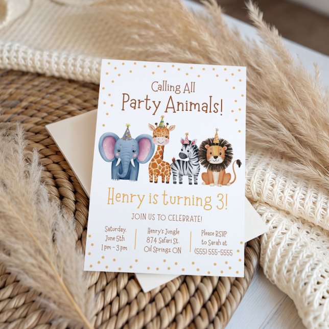 Calling all Party Animals! Themed Birthday Party Invitation (Creator Uploaded)