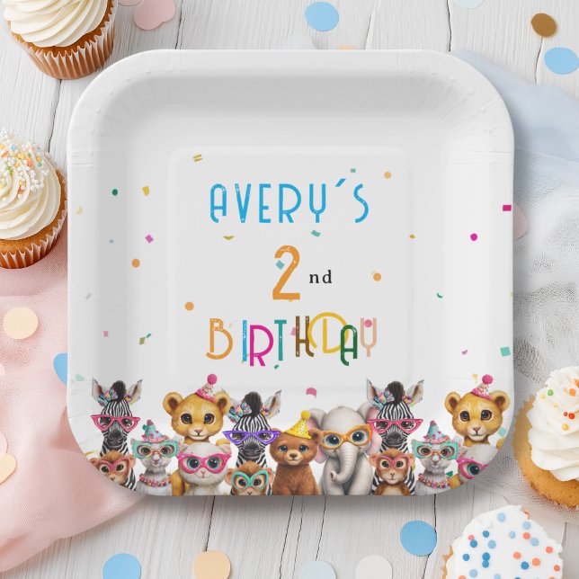 Calling All Party Animals! Zoo Birthday  Paper Plates (Calling All Party Animals! Zoo Birthday Custom Paper Plates)