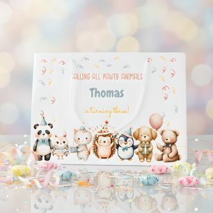 Calling all pawty animals birthday large gift bag