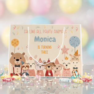 Calling all pawty animals birthday large gift bag
