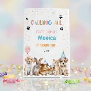 Calling all pawty animals birthday medium gift bag