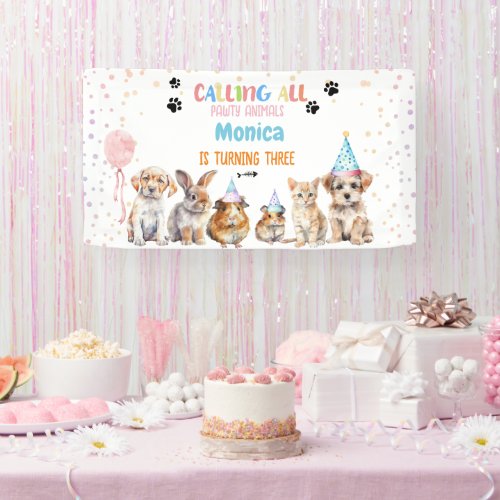 Calling all pawty animals birthday party banner