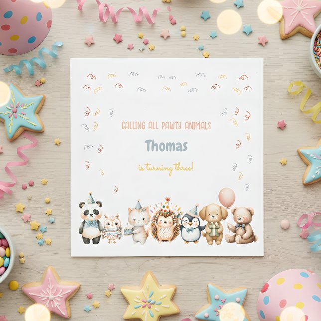 Calling all pawty animals birthday party napkins (Creator Uploaded)
