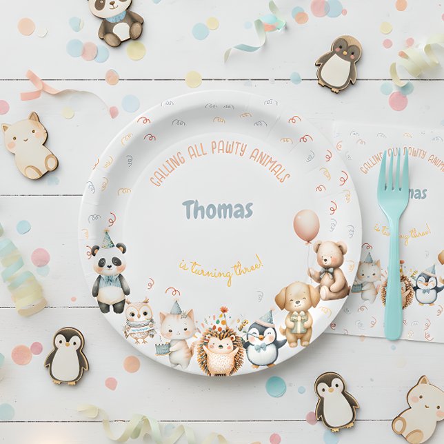 Calling all pawty animals birthday party paper plates (Creator Uploaded)