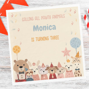Calling all pawty animals wild birthday  napkins