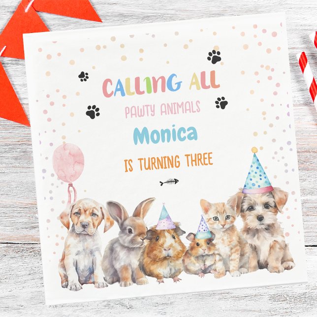 Calling all pawty animals wild birthday  napkins (Creator Uploaded)