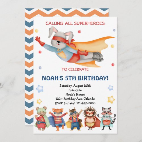 Calling All Superheroes Birthday Invitation