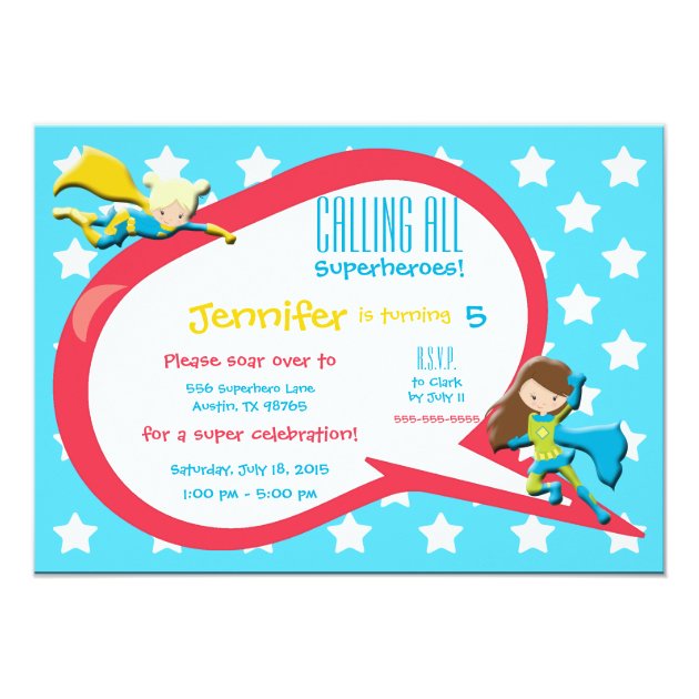 Calling All Superheroes Birthday Party Invitation