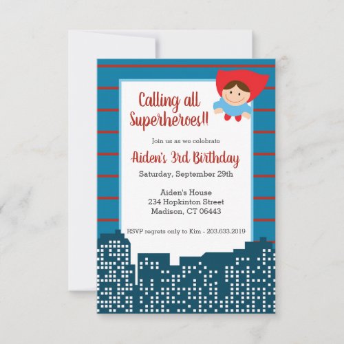 Calling All Superheroes Birthday Party Invitation