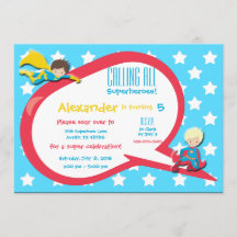 Calling All Superheroes Birthday Party Invitation