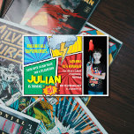 Calling all Superheroes Comic Book 5th Birthday Invitation