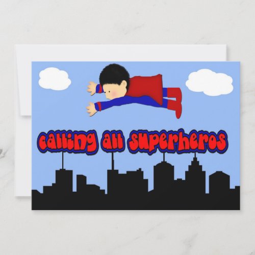 Calling All Superhero's Party Announcements