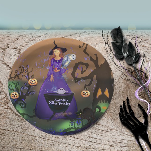 Calling All Witches Halloween Birthday Paper Plate (Calling All Witches Halloween Birthday Paper Plate)