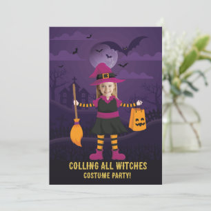 Calling All Witches Halloween Costume Party Invitation